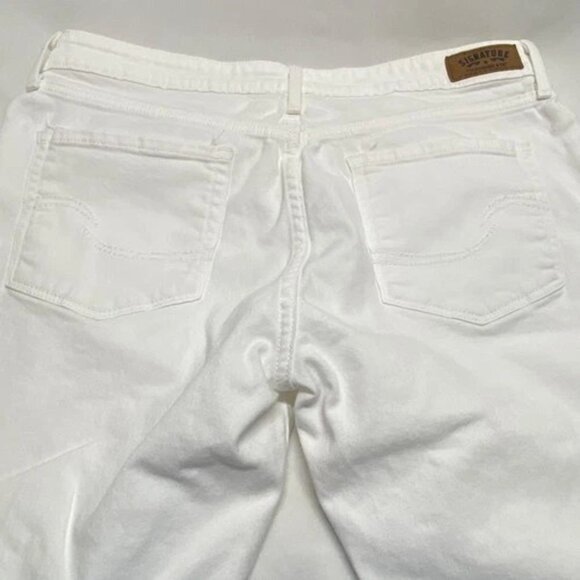 Levi's Modern Capri Pant Women's 12 White 5 Pocket Cuffed Stretch Denim Levi GUC - Picture 10 of 11